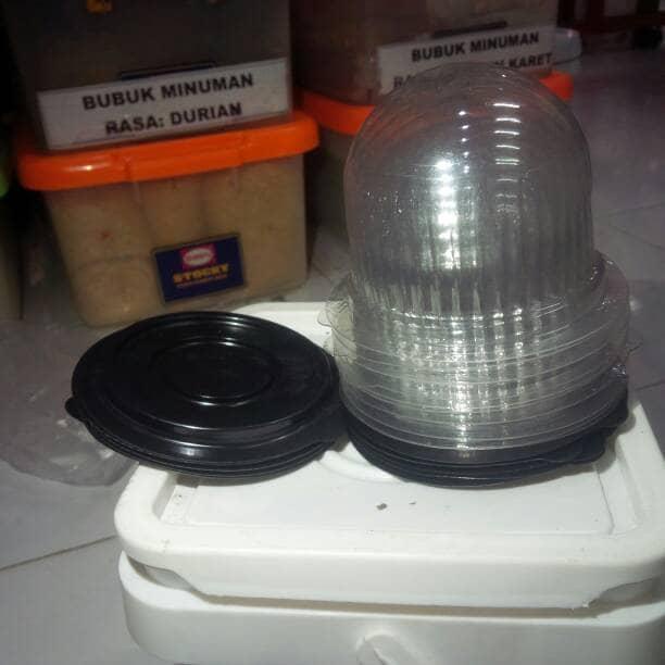 ada- mika/kue/tart/mini/bulat/kemasan/wadah/plastik/makanan/cake