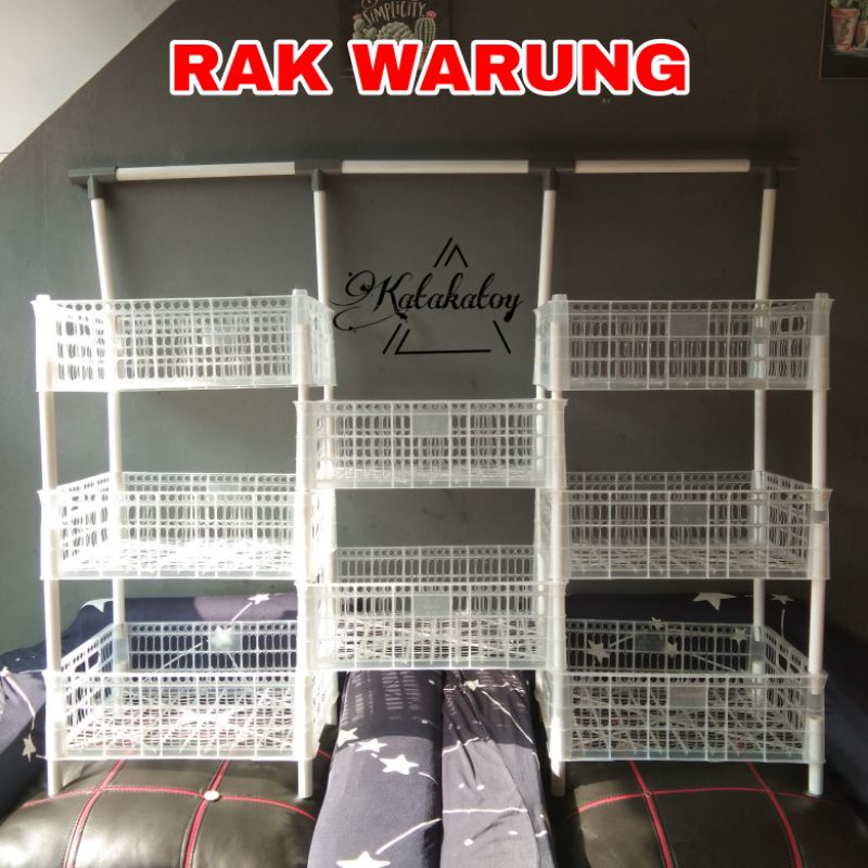 KERANJANG WARUNG RAK DAGANGAN PENYIMPANAN SERBAGUNA RAK SUSUN KERANJANG SUSUN RAK WARUNG