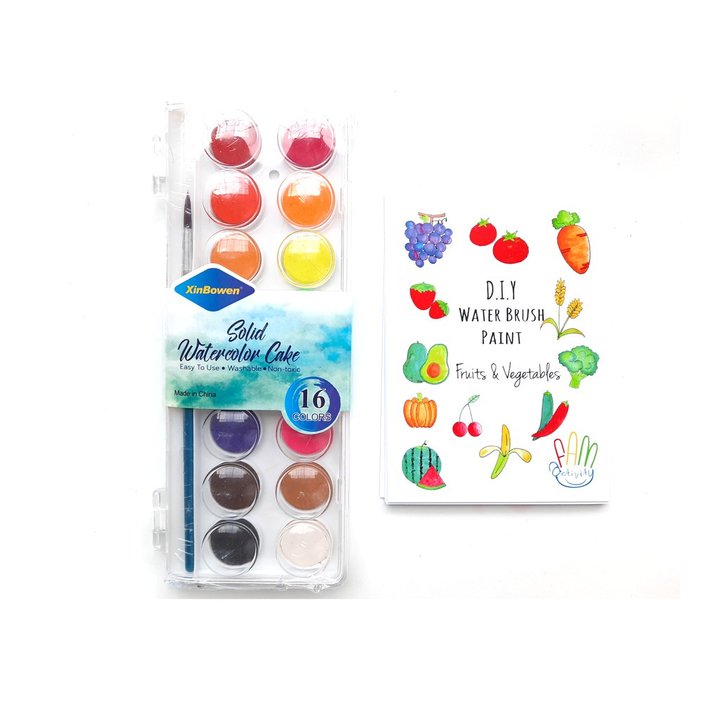 

IK! Watercolor Set /Paket Kartu mewarna 12 binatang/ buah dan sayur / Coloring Cards