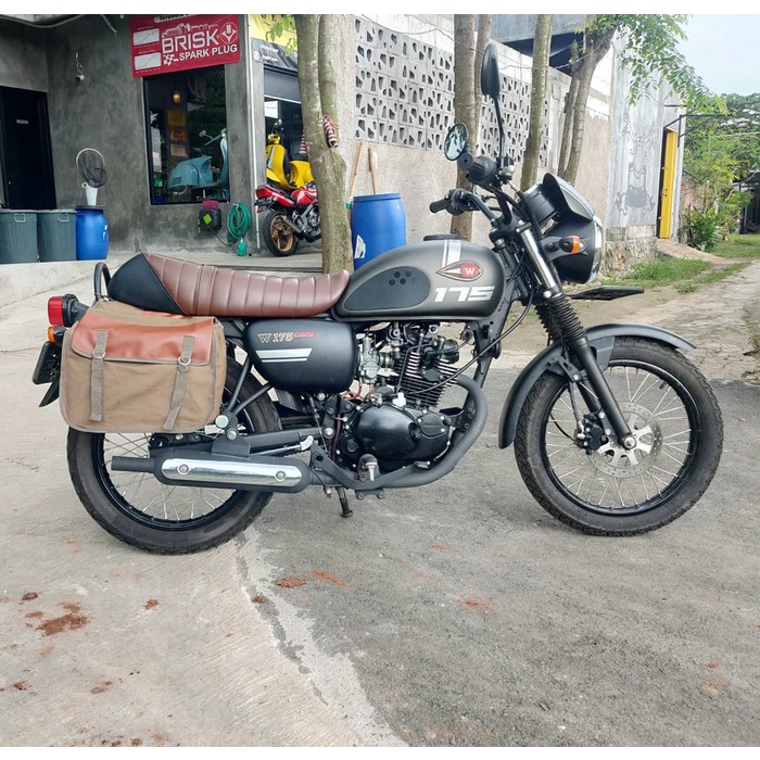 Gadgetglow_ Tas Samping Tas Motor Sidebag Tas Barang Kawasaki W175