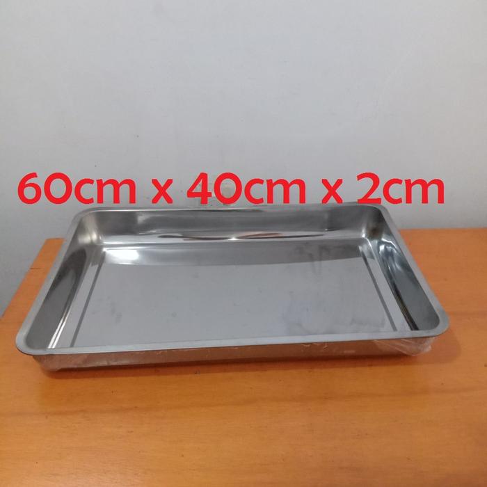 silahkan- BAKING TRAY / NAMPAN / BAKI 60 CM X 40 CM BAHAN STAINLESS STEEL TEBAL, NAMPAN PEMANGGANG /