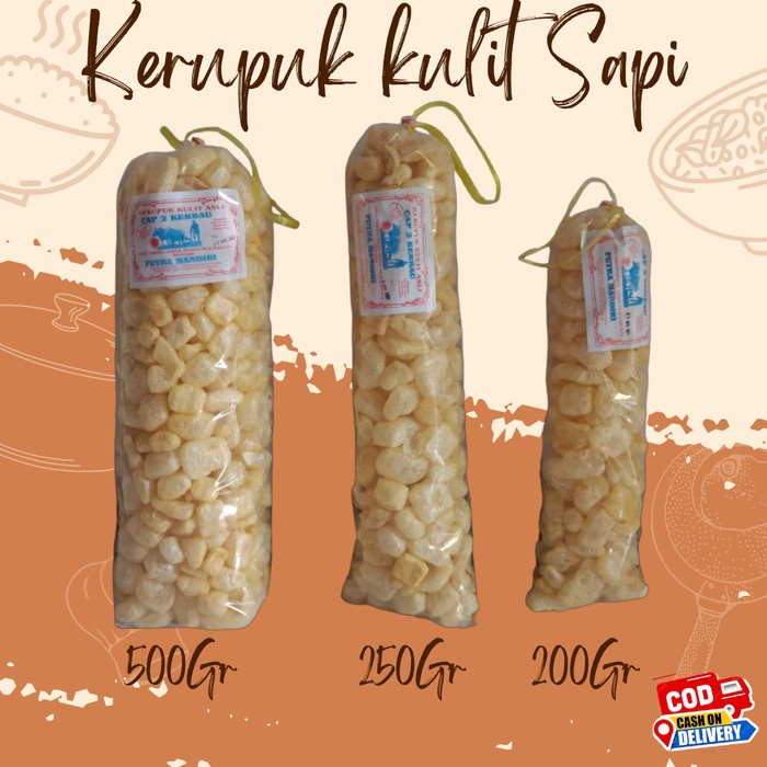 

kerupuk kulit sapi 1 bal asin gurih