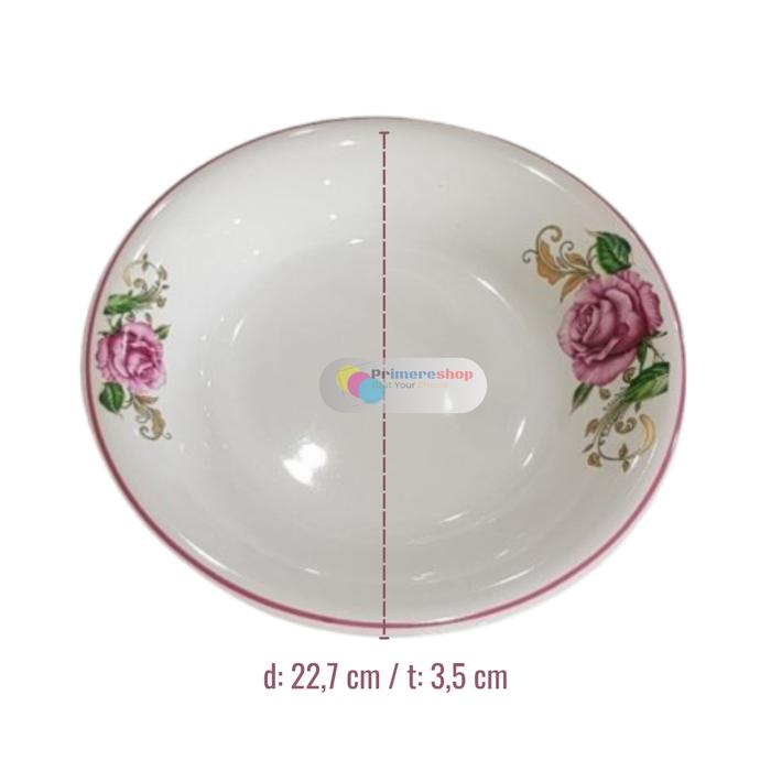 silahkan- Piring Makan Keramik 1 Lusin Isi 12 pcs Motif Bunga Estetik Packing Palet