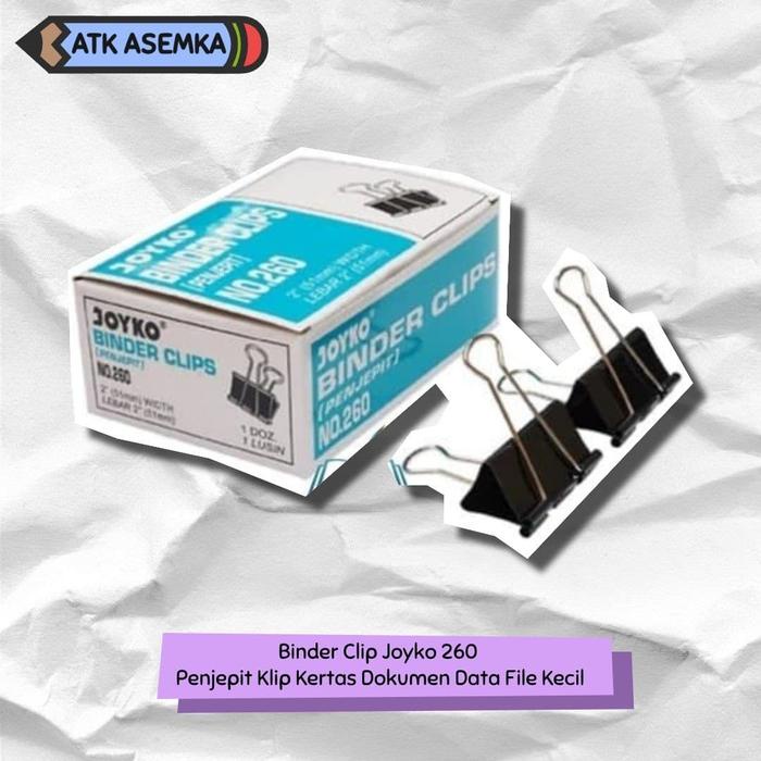 

New Binder Clip Joyko 260 Penjepit Klip Kertas Dokumen Data File Kecil