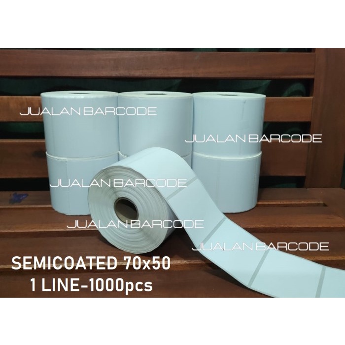 

New STIKER LABEL SEMICOATED 70x50 7cm x 5cm 70mm x 50mm 1000pcs CORE 1