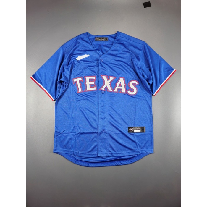 Baju Jersey Baseball MLB Texas Rangers Biru import Quality