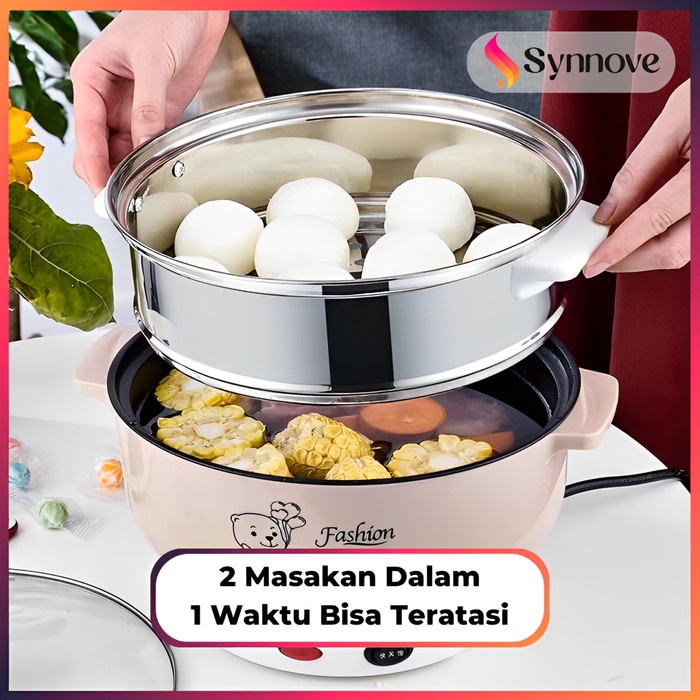 PANCI LISTRIK SERBAGUNA FREE KUKUSAN PANCI ELEKTRIK MULTIFUNGSI STEAMER PANCI KUKUS