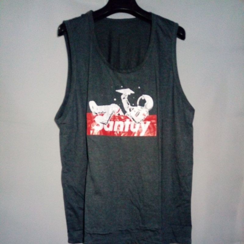 Kaos Singlet jumbo lekbong gym XXL tangan buntung