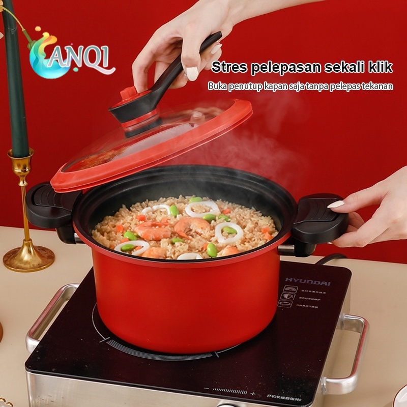 ID ANQI SHOP PANCI PRESTO TEFLON PRESSURE COOKER POT ANTI LENGKET PANCI PRESTO 2L VS-1805