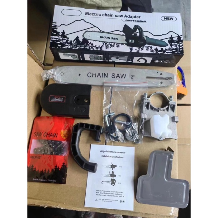 [ Chain Saw ] Adapter Chainsaw Ke Gerinda Tangan - Adaptor Chainsaw Gerinda Konverter Gergaji