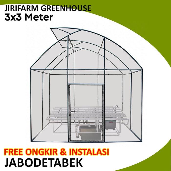 New Jirifarm Green House Ukuran 3X3 Meter Knock Down Rangka Pipa Besi Readyy