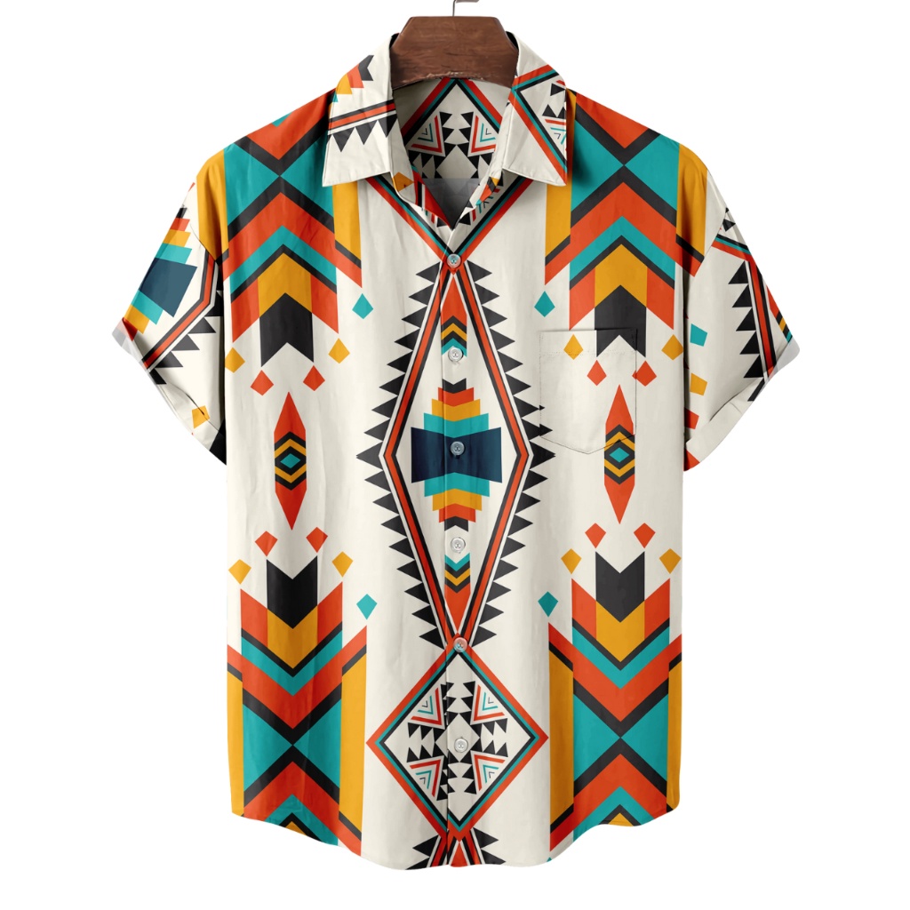 Baju Atasan Kemeja Pria Printing lengan pendek motif Archie