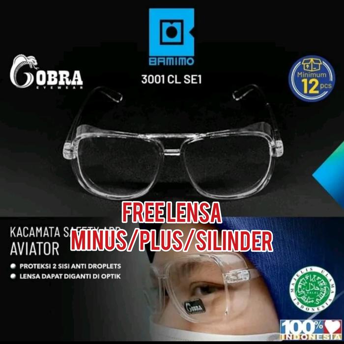FREE LENSA MINUS PLUS SILINDER KACAMATA APD SAFETY COBRA