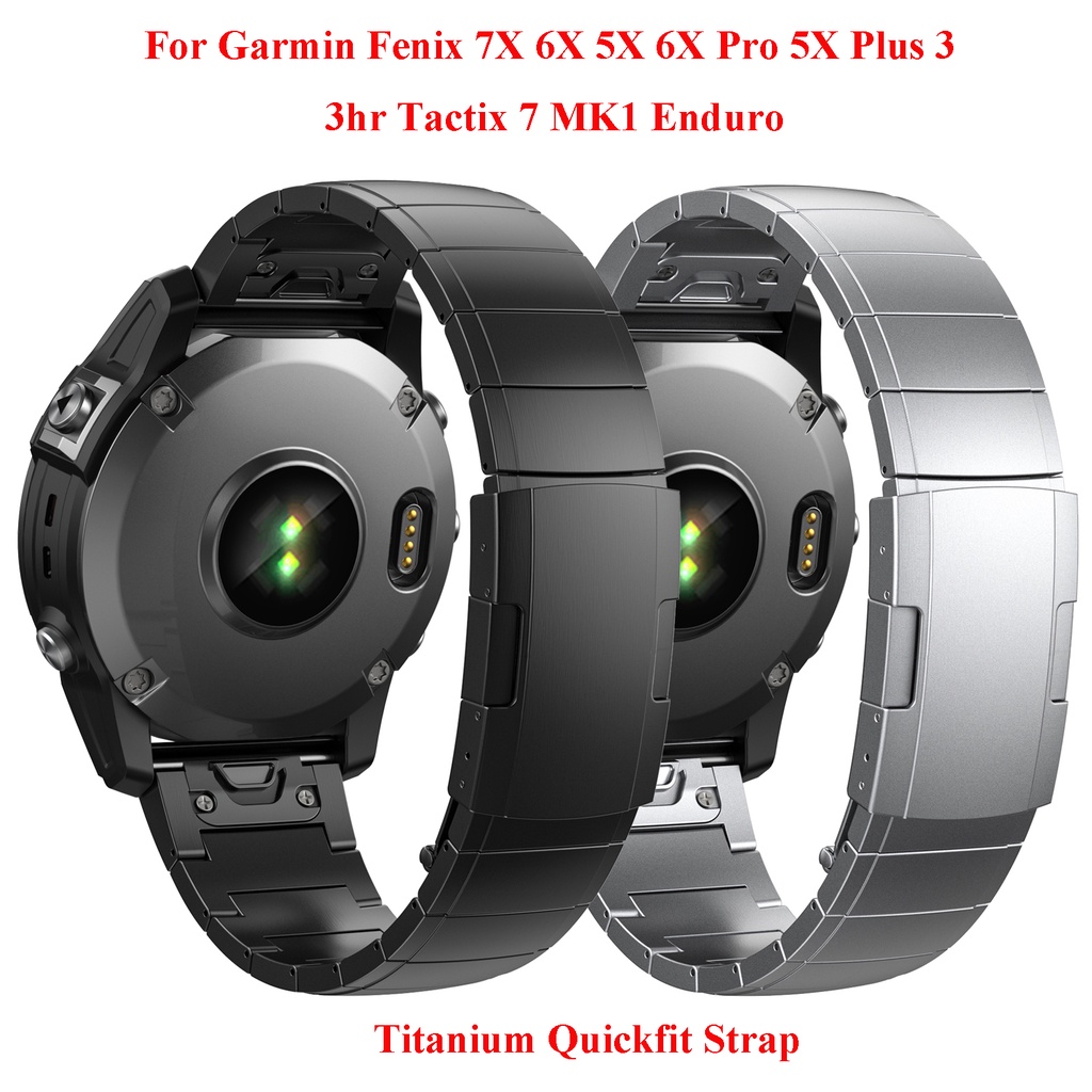 Quickfit 26Mm 22Mm Titanium Alloy Strap For Garmin Fenix 7 7X 6X Pro Band For Epix Pro (Gen 2) 47Mm
