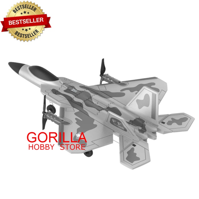 JUAL RUGI pesawat rc F22 RAPTOR 4CH 3D 6D vertical flight rc plane F22 BM16