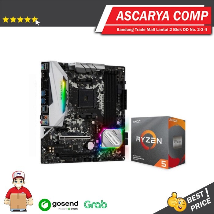 Ready (BUNDLE) ASROCK B450M STEEL LEGEND + AMD RYZEN 5 5600G