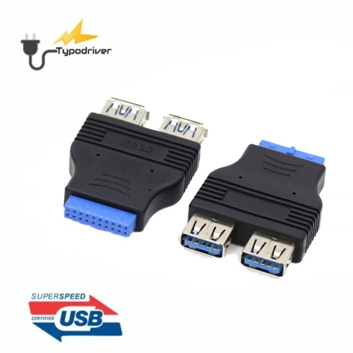 Ready Adapter USB 3.0 (20 Pin) Motherboard To Dual Port USB 3.0 Connector