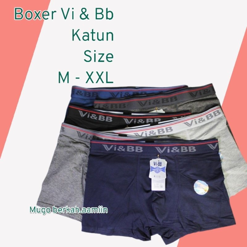 Paket 3 pcs Boxer Vi&BB rajut//Boxer Vi&BB Katun//CD Vi&BB Rajut