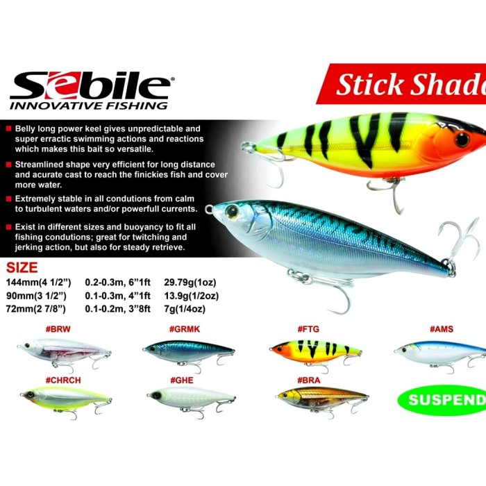 Ready Umpan pancing SEBILE STICK SHADD