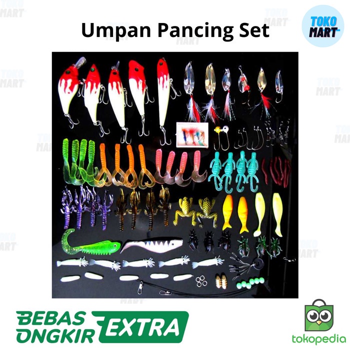 Ready Umpan Pancing Ikan besar Fishing Soft Lure Laut Set Lengkap Termurah