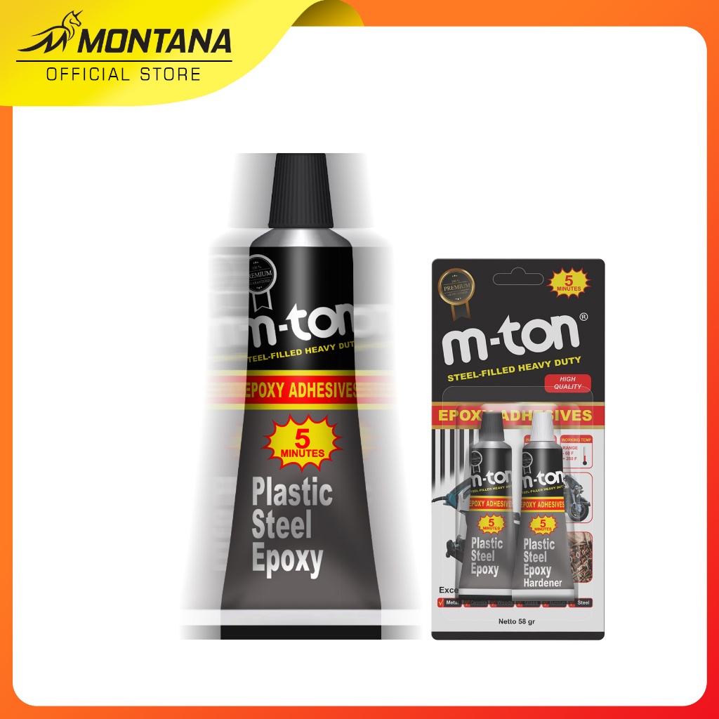 

new montana m-ton lem besi 58gr plastic steel epoxy adhesives perekat serbaguna waterproof tahan