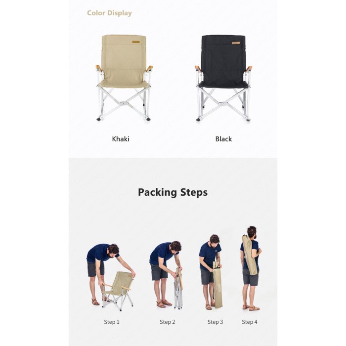 KURSI LIPAT CAMPING NATUREHIKE SHANGYE NH19JJ004 FOLDING CHAIR ALLOY