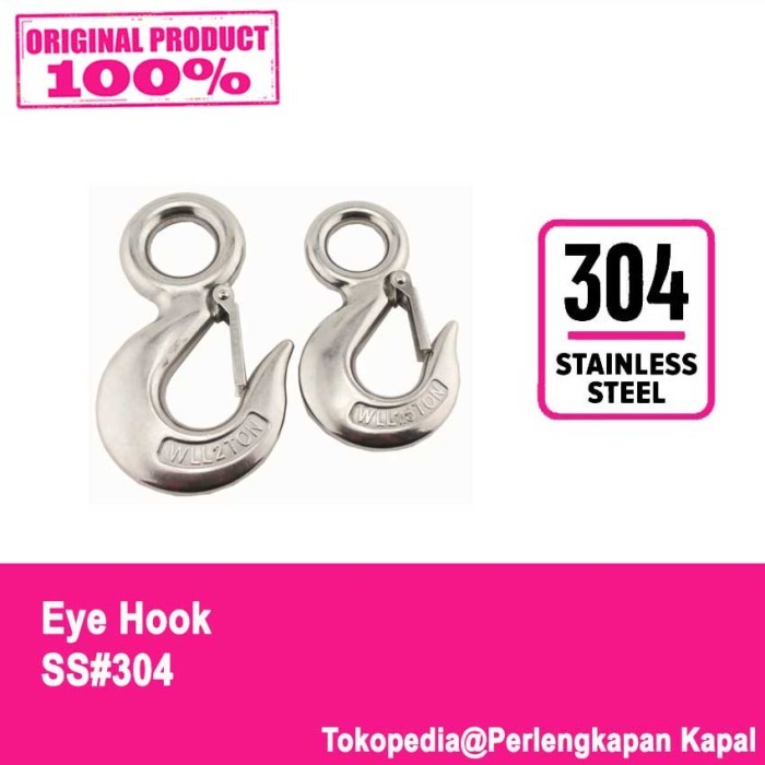 Hook Stainless 2 Ton / Cargo hook SS / Eye Hook Stainless