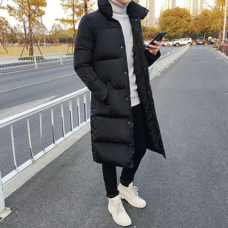 Jaket panjang musim dingin pria / mantel bulu musim dingin/ long coat pria