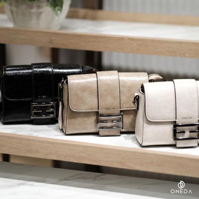 Hot Sale Oneda Gina Tas Semi Rantai Bahu Selempang Wanita #A8055 Polos Kulit Pu Original