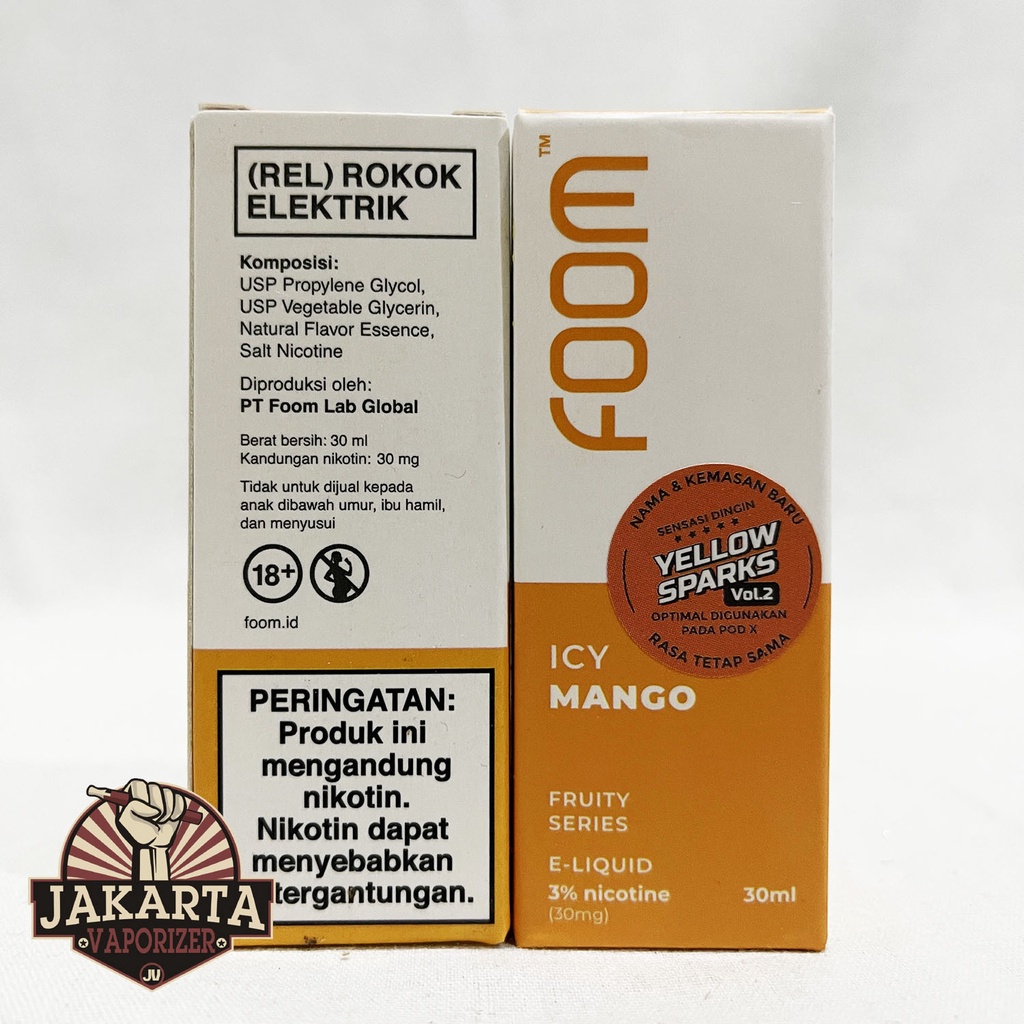 [SALT] FOOM YELLOW SPARKS V2 MANGO 30ML 30MG SALTNIC BY FOOM LAB