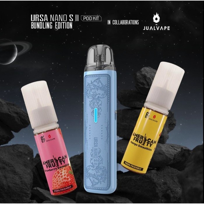 BUNDLE URSA NANO S2 S II POD KIT WITH AMERICAN FRUITY LIQUID 15ML BY LOSTVAPE