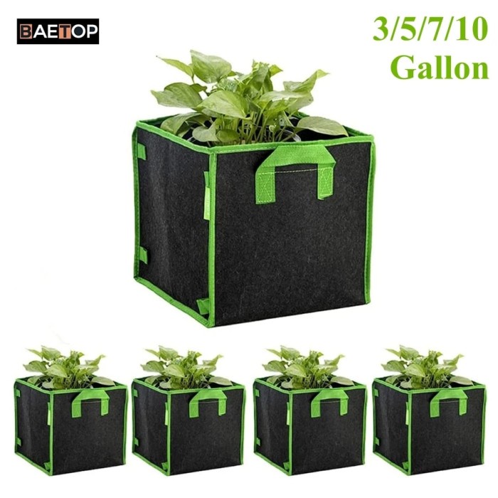 Square Garden Plant Grow Bag Felt Potato Vegetable Flower
