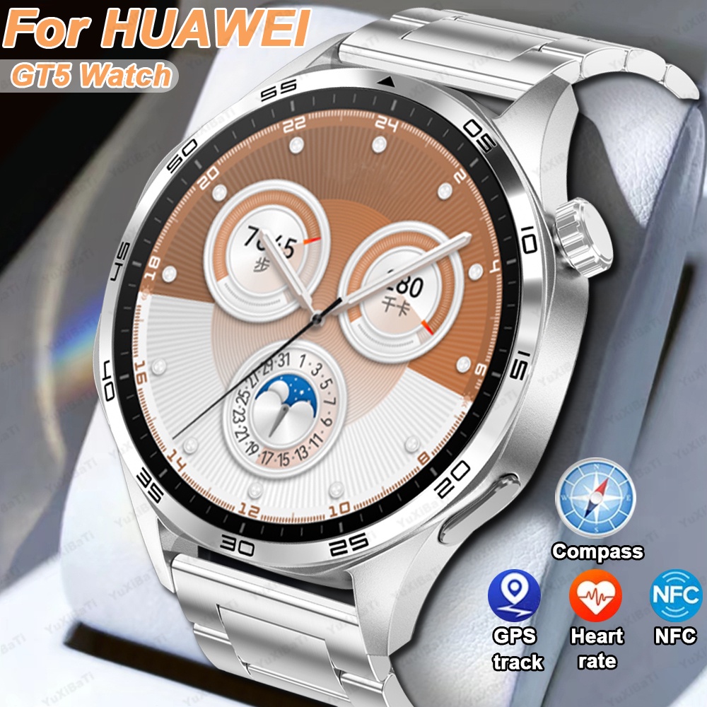 For  GT5 Watch Outdoor Sports Smart Watch Men  Screen NFC GPS Compass IP68 Waterproof Bluetooth Call