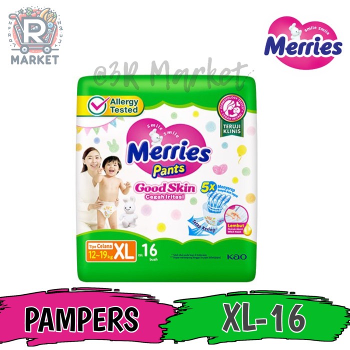 

Merries Pants Good Skin XL16 Popok Celana