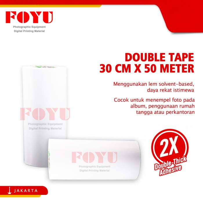 

TERBARU Isolasi Bolak Balik Double Tape 30 cm x 50 mtr