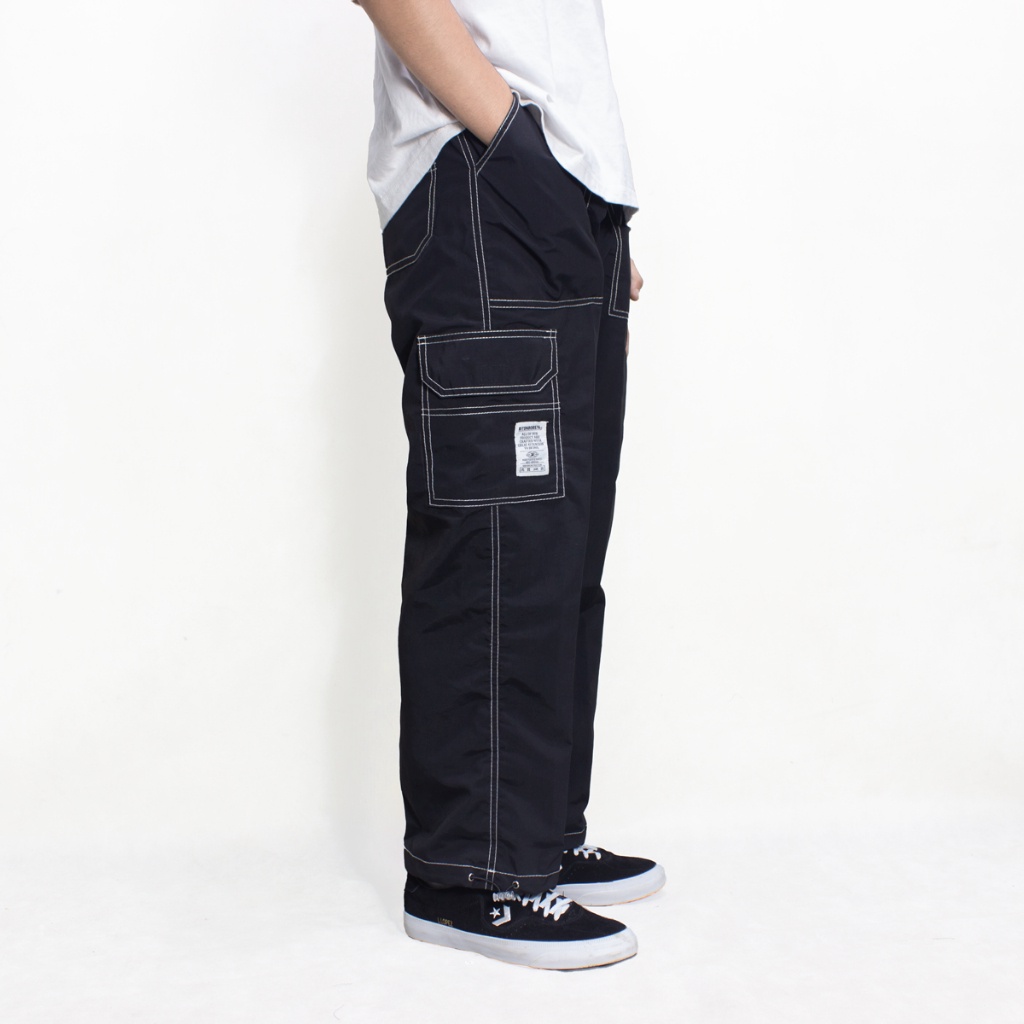 Bitsnbobs76 Celana Cargo Trackpants Carpenter Parasut Black