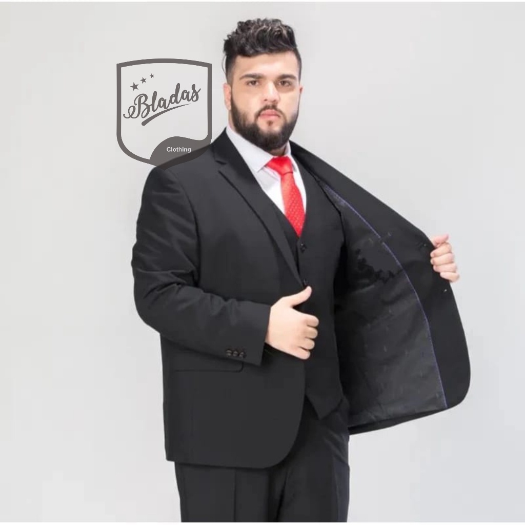SETELAN JAS PRIA -JAS PRIA - JAS FORMAL - JAS FORMAL PRIA SETELAN- JAS PRIA HITAM/JAS JUMBO-BIG SIZE
