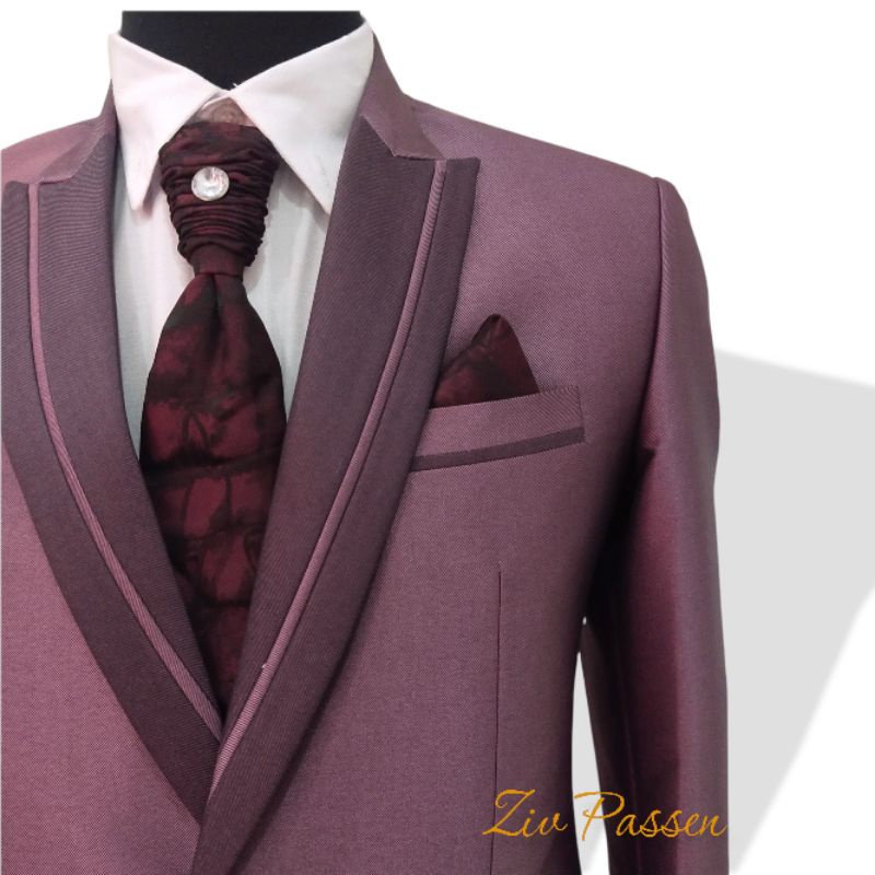 Setelan Jas Pengantin Pria Warna Dark Taro/ Mauve/Plum Ungu Muda