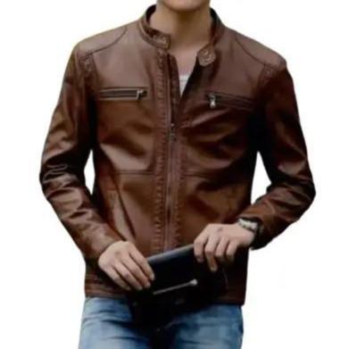 JAKET SEMI KULIT VIENNA FO NEW COKLAT Kain Keren Pria Blazer Casual Distro Formal Panjang Slimfit