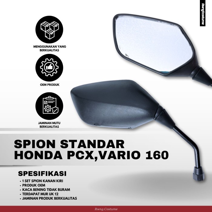 Kaca Spion Standar Honda Pcx, Vario 160 / Spion Honda Pcx, Vario 160