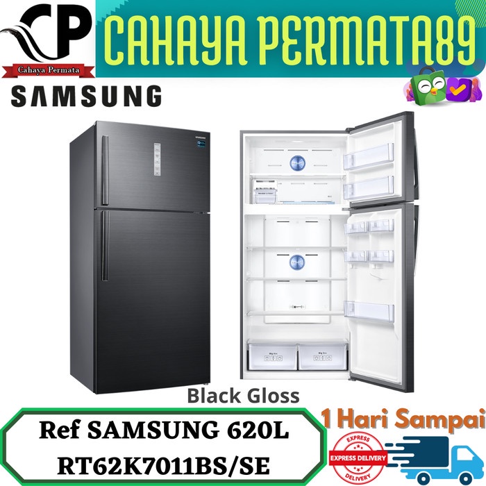 SAMSUNG RT62K7011BS Kulkas 2 Pintu Jumbo 620L Twin Cooling Plus RT62