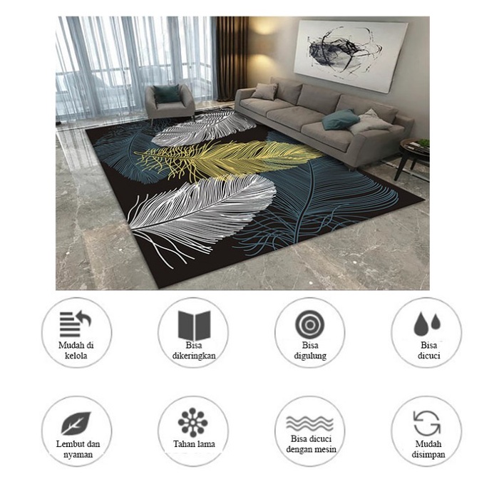 Serasiinspace Karpet Ruang Tamu Anti Slip Lembut Dan Motif