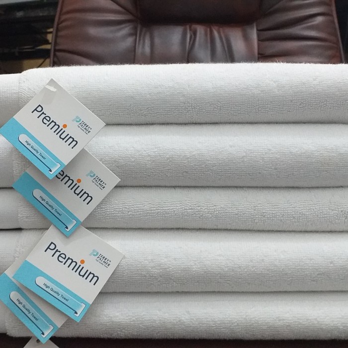 ROYzC- Keset hotel bath math polos putih premium 100% cotton terry palmer
