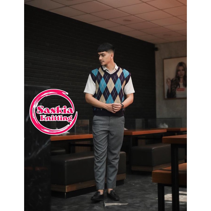 sweater vest rompi korea pria sido hitam dewasa sweater resleting Keren sweater punk jaket berto