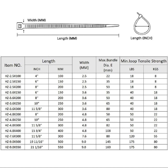 

Cable Ties 7,6 X 400Mm