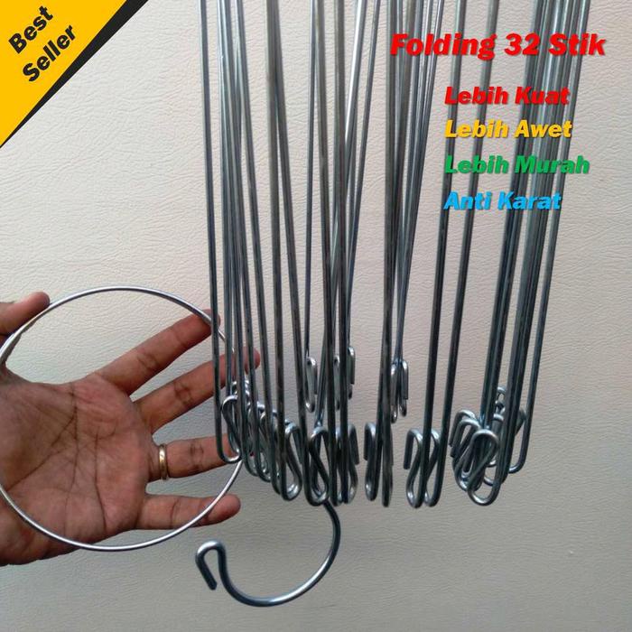 GANTUNGAN BAJU BESI-HANGER BAJU-GANTUNGAN BAJU BAYI-GANTUNGAN JEMURAN BAYI-HANGER BULAT BESI 32 STIK