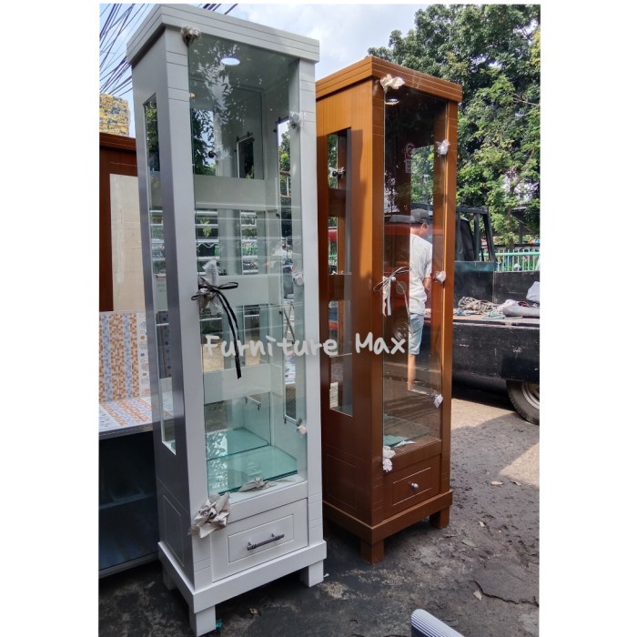 LEMARI PAJANGAN KACA MINIMALIS 1 PINTU PUTIH / LEMARI KACA 1 PINTU