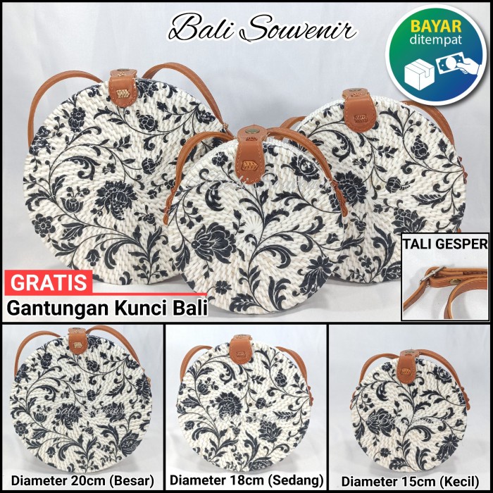 Tas Rotan Bulat Original Deco Batik