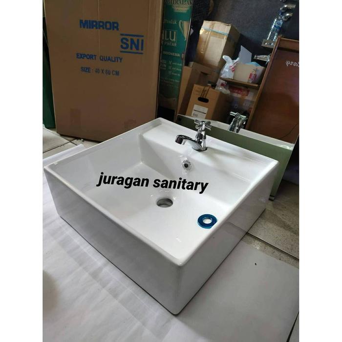 New Paket Wastafel Kotak Model Toto + Cermin Kamar Mandi Readyy