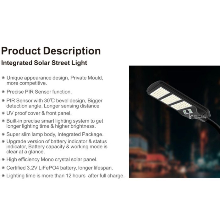 DISA HILA. LAMPU PJU SOLAR CELL LAMPU JALAN TENAGA SURYA 120W 180W 240W VACOLUX / LAMPU JALAN SOLAR